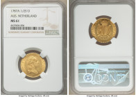 Joseph II gold 1/2 Souverain d'Or 1787-A MS61 NGC, Vienna mint, KM35. Whirling luster with reflective surfaces. From the "For My Daughters" Collection...