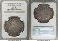 Republic 8 Soles 1827 PTS-JM AU53 NGC, Potosi mint, KM97. Large Alpacas. 

HID09801242017

© 2022 Heritage Auctions | All Rights Reserved