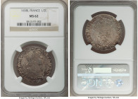 Louis XIV 1/2 Ecu 1658-L MS62 NGC, Bayonne mint, KM164.12. A sharp selection with handsome, mottled patina in steel and russet tones. A few reverse ad...