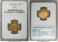 Louis XV gold Louis d'Or 1737-Q MS62 NGC, Perpignan mint, KM489.17. Mintage: 2,910. Cobalt and burgundy tinted tone. 

HID09801242017

© 2022 Heritage...