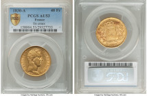Charles X gold 40 Francs 1830-A AU53 PCGS, Paris mint, KM721.1. En Creux. Incuse edge lettering. AGW 0.3734 oz. 

HID09801242017

© 2022 Heritage Auct...