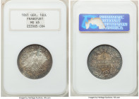 Frankfurt. Free City Gulden 1861 MS65 NGC, KM358. Olive-gray and argent toned. 

HID09801242017

© 2022 Heritage Auctions | All Rights Reserved