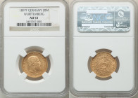 Württemberg. Wilhelm II gold 20 Mark 1897-F AU53 NGC, Stuttgart mint, KM634. 

HID09801242017

© 2022 Heritage Auctions | All Rights Reserved