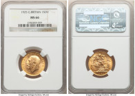 George V gold Sovereign 1925 MS66 NGC, KM820. Gleaming mint bloom and surfaces. AGW 0.2355 oz. 

HID09801242017

© 2022 Heritage Auctions | All Rights...