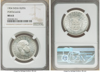 Portuguese Colony - Goa. Carlos I Rupia 1904 MS63 NGC, Lisbon mint, KM17. Two year type. Untoned with full mint bloom luster. 

HID09801242017

© 2022...