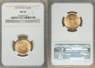 Vittorio Emanuele II gold 20 Lire 1877-R MS63 NGC, Rome mint, KM10.2. AGW 0.1867 oz. 

HID09801242017

© 2022 Heritage Auctions | All Rights Reserved