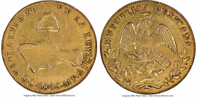 Republic gold 8 Escudos 1846 GC-MP AU Details (Mount Removed, Cleaned) NGC, Guadalupe y Calvo mint, KM383.6, Fr-71. Eagle''s tail square. 

HID0980124...