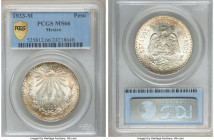 Estados Unidos 3-Piece Lot of Certified Assorted Pesos, 1) Peso 1933-M - MS66 PCGS 2) Peso 1934-M - MS66 NGC 3) Peso 1944-M - MS66 NGC Mexico City min...