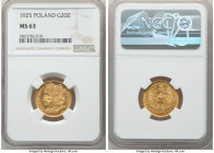 Republic gold 20 Zlotych 1925-(w) MS63 NGC, Warsaw mint, KM-Y33. 

HID09801242017

© 2022 Heritage Auctions | All Rights Reserved