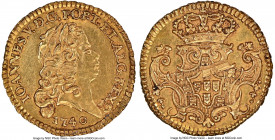 João V gold 1/2 Escudo (800 Reis) 1740 UNC Details (Bent) NGC, Lisbon mint, KM218.8, Fr-92. From the Regent Collection 

HID09801242017

© 2022 Herita...