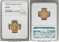 Carol I gold 20 Lei 1883-B MS60 NGC, Bucharest mint, KM20. First year of two year type. AGW 0.1867 oz. 

HID09801242017

© 2022 Heritage Auctions | Al...