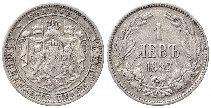 BULGARIA. 1 Lev 1882. Ag. KM#4. BB
