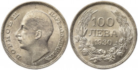 BULGARIA. Boris III. 100 Leva 1930. KM#43. qFDC