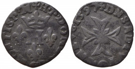 FRANCIA. Dombes. Henry II de Montpensier. Liard 1597. Mi (1,11 g). MB