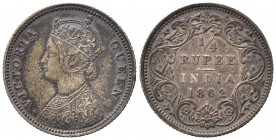 INDIA BRITANNICA. Vittoria. 1/4 Rupia 1862. Ag. SPL