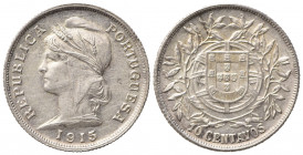 PORTOGALLO. 10 Centavos 1915. Ag. KM#563. qFDC