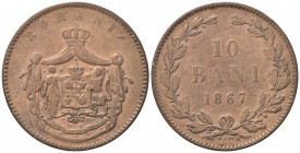 ROMANIA. 10 Bani 1867. Cu. MB