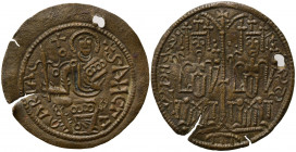 UNGHERIA. Bela III (1172-1196). Kupfermunze Cu (2,45 g). Huszar 72. *foro, frattura del tondello. BB