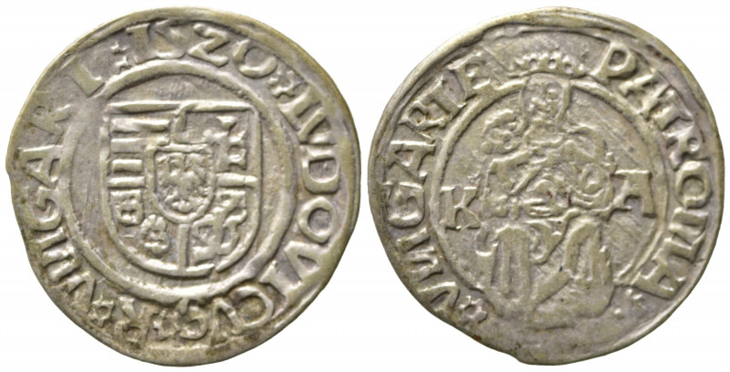 UNGHERIA. Ludovico II (1516-1526). Denar 1520 KA. Ag (0,53 g). Huszar 841. BB