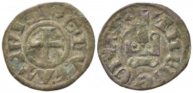 Oriente Latino. Tebe. Guglielmo I de la Roche. 1280-1287. Denaro tornese. Mi (0,66 g). qBB.
