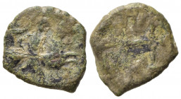 CAPUA. Anfuso (1135-1144). Follaro Cu (1,43 g). Cavaliere a destra - A N P RI negli spazi di una croce. MIR 401 NC. MB