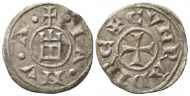 GENOVA. REPUBBLICA (1139-1339). Denaro Ag (0,84 g). D/ Castello. R/ Croce. MIR 16. BB