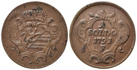 GORIZIA. Leopoldo II (1790-1792). 1 Soldo 1791 F (Hall). Cu. C#6.2. BB