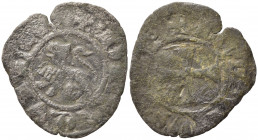L'AQUILA. Ludovico II d'Angiò (1382-1384). Quattrino Mi (1,00 g). Croce patente - Leone a sinistra. Biaggi 100. MB