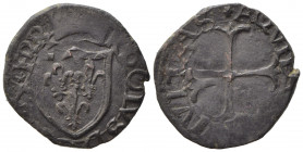 L'AQUILA. Carlo VIII di Francia (1495). Cavallo AE (1.97 g). Scudo coronato di Francia. R/croce patente tripartita. D'Andrea-Andreani 135; CNI 45. tra...