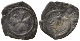 MESSINA. Federico III (1296-1337). Denaro Mi (0,64 g). Testa coronata a sinistra - R/croce patente, crocetta nel 2° quarto. Spahr 39. BB