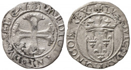 MILANO. Ludovico XII D'Orleans (1500-1513). Soldo Mi (1,04 g). Stemma di Francia - Croce gigliata. MIR 2445 NC. BB+/qSPL