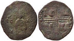 Emissioni anonime dei Normanni (1060-1080). Follaro AE (5,36 g). MIR 489 (Mileto). Rara. MB