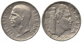 Vittorio Emanuele III (1900-1943). 20 centesimi 1936 "Impero" Ni. Gig.217. R2. MB