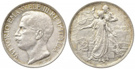Vittorio Emanuele III (1900-1943). 2 lire 1911 "Cinquantenario". Gig. 100. SPL