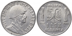 Vittorio Emanuele III (1900-1943). ALBANIA. 1 lek 1939 XVIII "magnetica". Gig. 6a. SPL