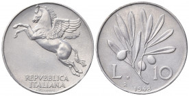 REPUBBLICA ITALIANA. 10 lire 1948 "Ulivo". SPL+