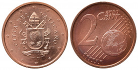 VATICANO. Monetazione in Euro. Francesco. 2 Centesimi 2018. FDC