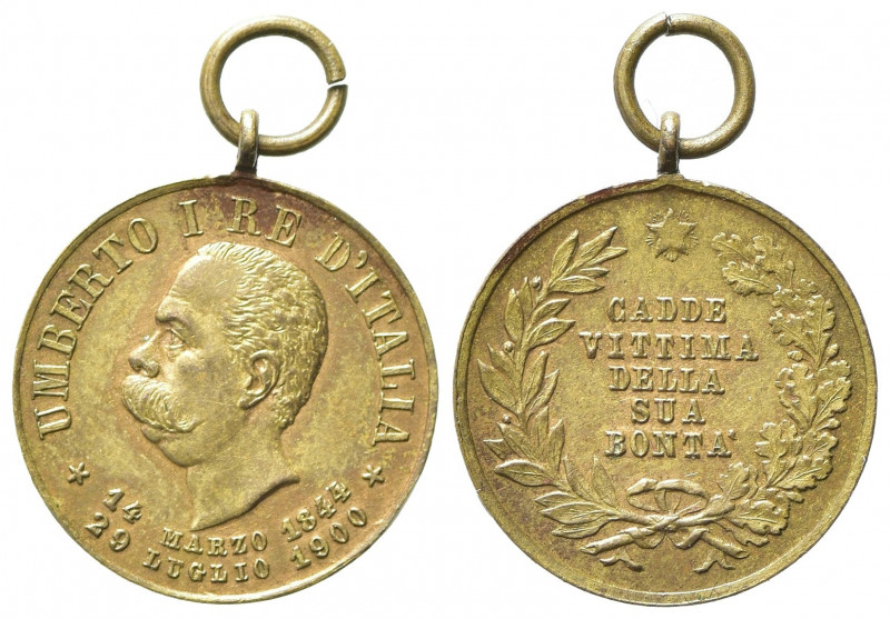 SAVOIA. Vittorio Emanuele III. Medaglia commemorativa morte di Umberto I nel 190...
