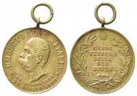 SAVOIA. Vittorio Emanuele III. Medaglia commemorativa morte di Umberto I nel 1900. "CADDE VITTIMA DELLA SUA BONTA'". AE (1,91 g - 17 mm). SPL+