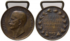 SAVOIA. Vittorio Emanuele III. Medaglia UNITA' D'ITALIA - Associazione Madri e vedove dei caduti 1918. AE (15,3 g). Senza nastrino. SPL