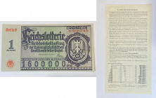 GERMANIA. Terzo Reich. Biglietto della lotteria 22-23 dicembre 1936. 1.600.000 ReichsMark. qFDS