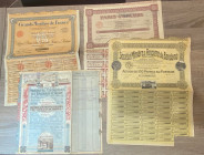 FRANCIA. Lotto di (4) cedole azionarie periodo 1916-1928. BB