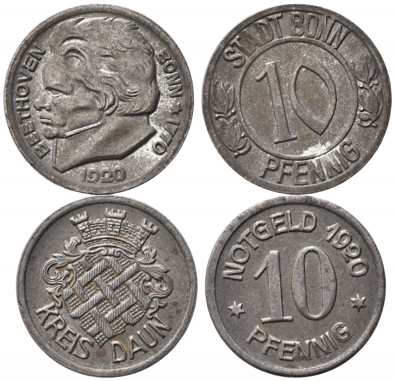 ESTERE. GERMANIA. Lotto di 2 Notgeld (Gettoni di necessità). BB