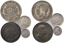 ESTERE. Lotto di 4 monete in argento (Austria, Venezuela, Peru, Rhodesia). BB