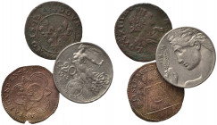 VARIE. Lotto di 2 monete (Francia, Italia) e un gettone di area tedesca. MB-BB