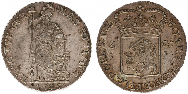 Bataafse Republiek (1795-1806) - Gelderland - 3 Gulden 1795 (Sch. 77 / Delm. 114...