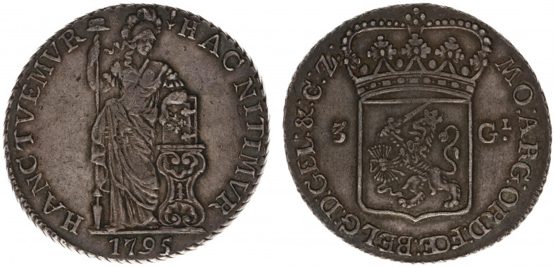 Bataafse Republiek (1795-1806) - Gelderland - 3 Gulden 1795 (Sch. 77 / Delm. 114...