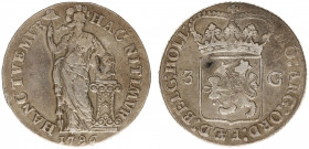 Bataafse Republiek (1795-1806) - Holland - 3 Gulden 1796 met 'HOL*' (Sch. 80b / Delm. 1146 /R1) - VF / rare