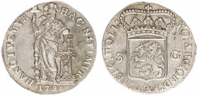 Bataafse Republiek (1795-1806) - Holland - 3 Gulden 1796 Holland met 'HOLL:' (Sch. 80a / Delm. 1146 /R1) - XF / rare