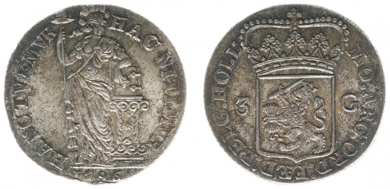 Bataafse Republiek (1795-1806) - Holland - 3 Gulden 1796 (Sch. 80b / Delm. 1146 ...